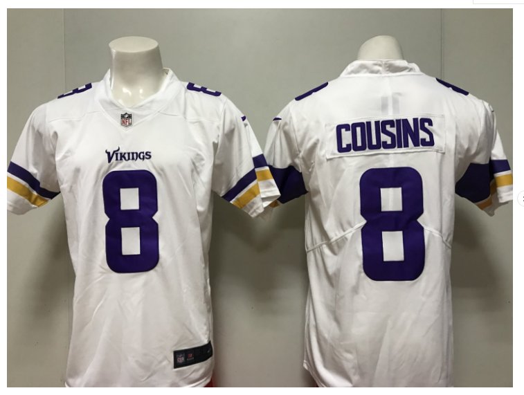 Men's Vikings #8 Kirk Cousins color rush Limited jersey white