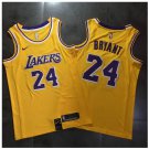 Men's Lakers 24 Kobe Bryant Jersey Yellow Dense embroidery
