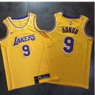 Lakers new season 9 Rajon Rondo Yellow Jersey Dense embroidery NEW