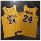 Men's Lakers 24 Kobe Bryant Jersey Yellow Fine Embroidery NEW