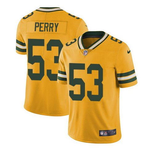 Men's Packers #53 Nick Perry color rush Limited jersey yellow