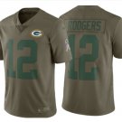 Men's Packers #12 Aaron Rodgers salute to service jersey olive