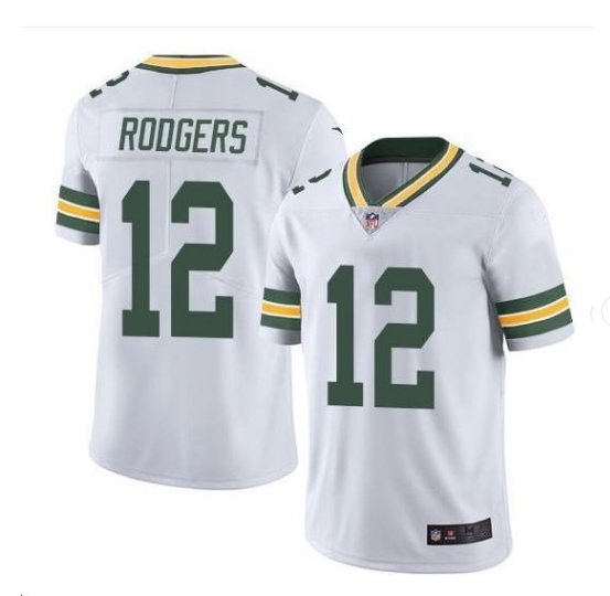 Men's Green Bay Packers #12 Aaron Rodgers color rush Limited jersey white