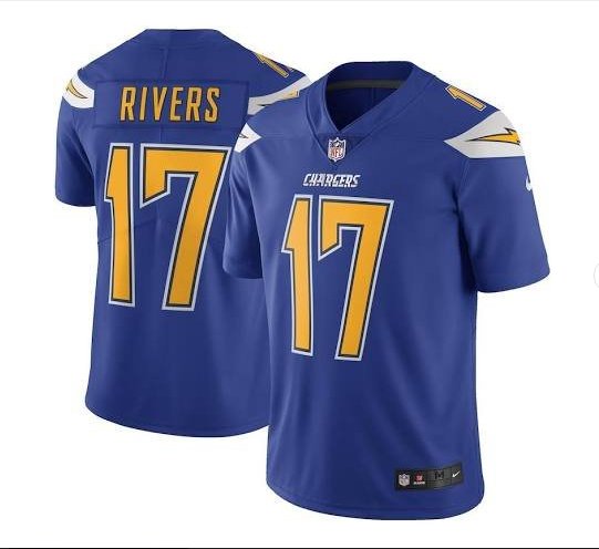 Men's Charges #17 Philip Rivers color rush Limited jersey blue