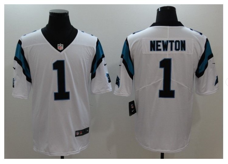Men's Carolina Panthers #1 Cam Newton color rush Limited jersey white