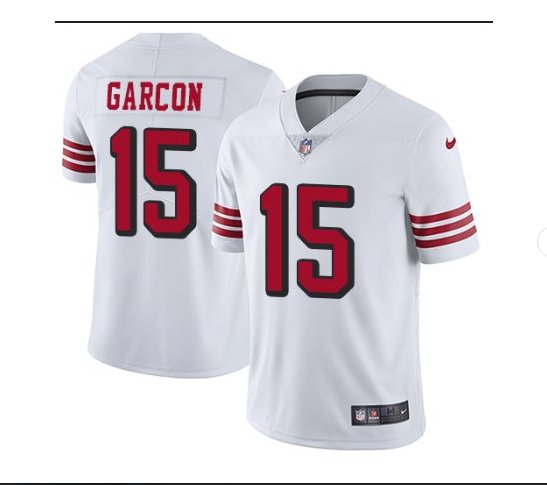 Men's 49ers #15 Pierre Garcon color rush Limited jersey white