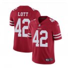 Men's 49ers #42 Ronnie Lott color rush Limited jersey red