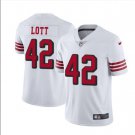 Men's 49ers #42 Ronnie Lott color rush Limited jersey white