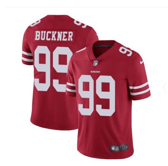 Men's 49ers #99 DeForest Buckner color rush Limited jersey red