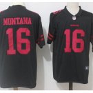 Men's 49ers #16 Joe Montana color rush Limited jersey black