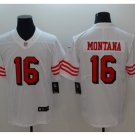 Men's 49ers #16 Joe Montana color rush Limited jersey white