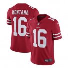 Men's 49ers #16 Joe Montana color rush Limited jersey red