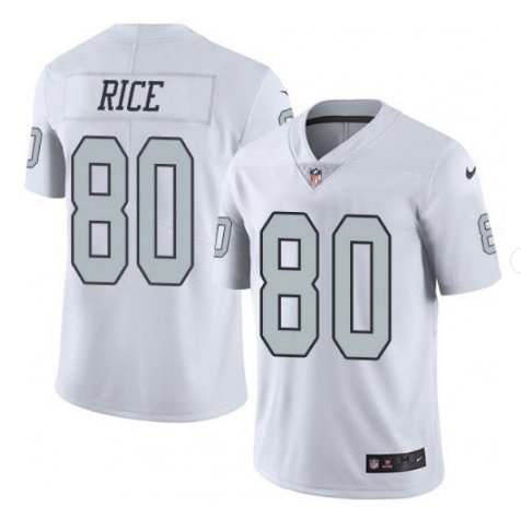 Men's Raiders #80 Jerry Rice color rush Limited jersey white
