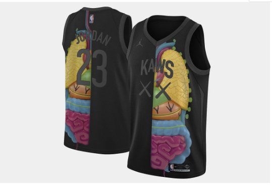 Men's KAWS x Jordan x NBA Third Noir Basketball Jersey Away