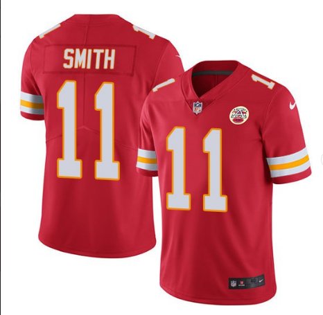Men's KC Chiefs #11 Alex Smith color rush Limited jersey red