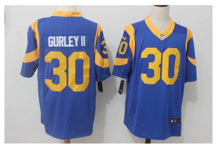 Men's Rams #30 todd gurley color rush Limited jersey blue