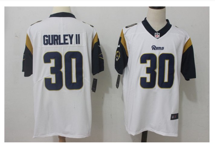 Men's Rams #30 todd gurley color rush Limited jersey white