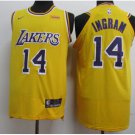 Men's LA Lakers 14 Brandon Ingram Stitched Jersey Yellow
