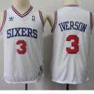 Youth 76ers #3 Allen Iverson White Basketball Jersey