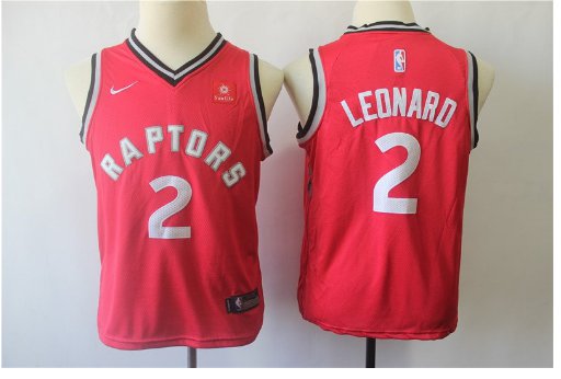 Youth Toronto Raptors #2 Kawhi Leonard Basketball Jersey Red