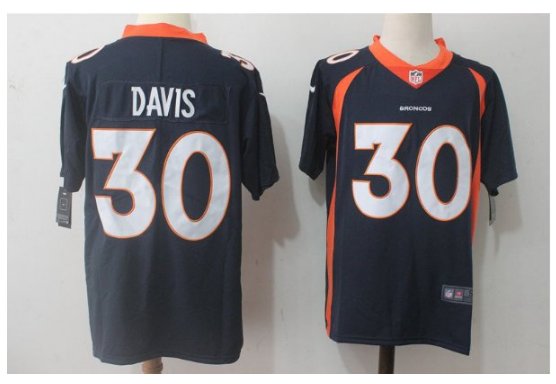 Men's Denver Broncos 30# Terrell Davis Jersey Navy Blue