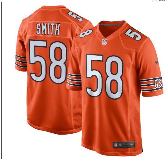 Men's Chicago Bears 58# Roquan Smith Game Jersey Orange