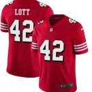 Men's San Francisco 49ers #42 Ronnie Lott Stitched football Jersey red S-3XL