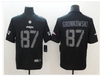 Mens Patriots 87 Rob Gronkowski Black Vapor Impact Limited Jersey