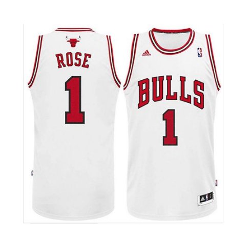 Mens Chicago Bulls Derrick Rose White Jersey