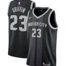 Mens Pistons #23 Blake Griffin Jersey Black Stripe City Edition