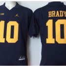 Mens Michigan Wolverines 10 Tom Brady Navy College Football Jersey S-3XL