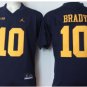 Mens Michigan Wolverines 10 Tom Brady Navy College Football Jersey S-3XL