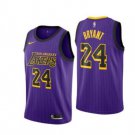 Men's Lakers #24 Kobe Bryant Basketball Jersey Purple Stripe City Edition