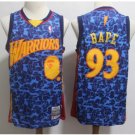 Men's BAPE Joint Warriors #93 Retro Basketball Jersey Blue 2019