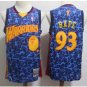 Men's BAPE Joint Warriors #93 Retro Basketball Jersey Blue 2019