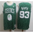 Men's BAPE Joint Warriors #93 Retro Basketball Jersey Green 2019