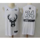 Men's ALL STAR GAME Bucks 34 Giannis Antetokounmpo Jersey White