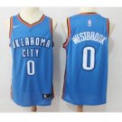 Russell Westbrook #0 Men's Oklahoma City Thunder Stitched Replica Jersey Blue