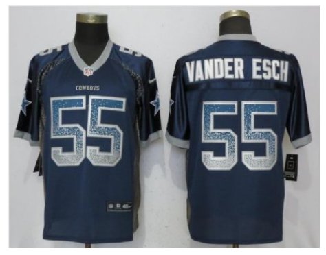 Mens Dallas Cowboys #55 Leighton Vander Esch Fashion drift Football jersey Navy