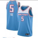 Men's Sacramento Kings 5 De'Aaron Fox Basketball Jersey Blue