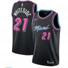 Men's Miami Heat 21 Hassan Whiteside Jersey Black City Edition 2019