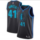 Men's Dallas Mavericks 41 Dirk Nowitzki Basketball Jersey Anthracite New