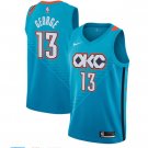 Men's OKC Thunder #13 Paul George Blue Jersey City Edition