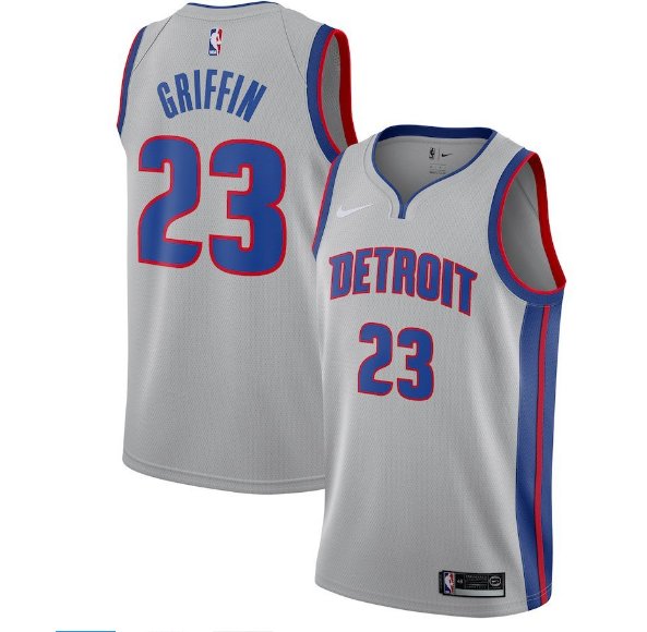 2019 Men's Detroit Pistons #23 Blake Griffin Jersey Gray City Edition