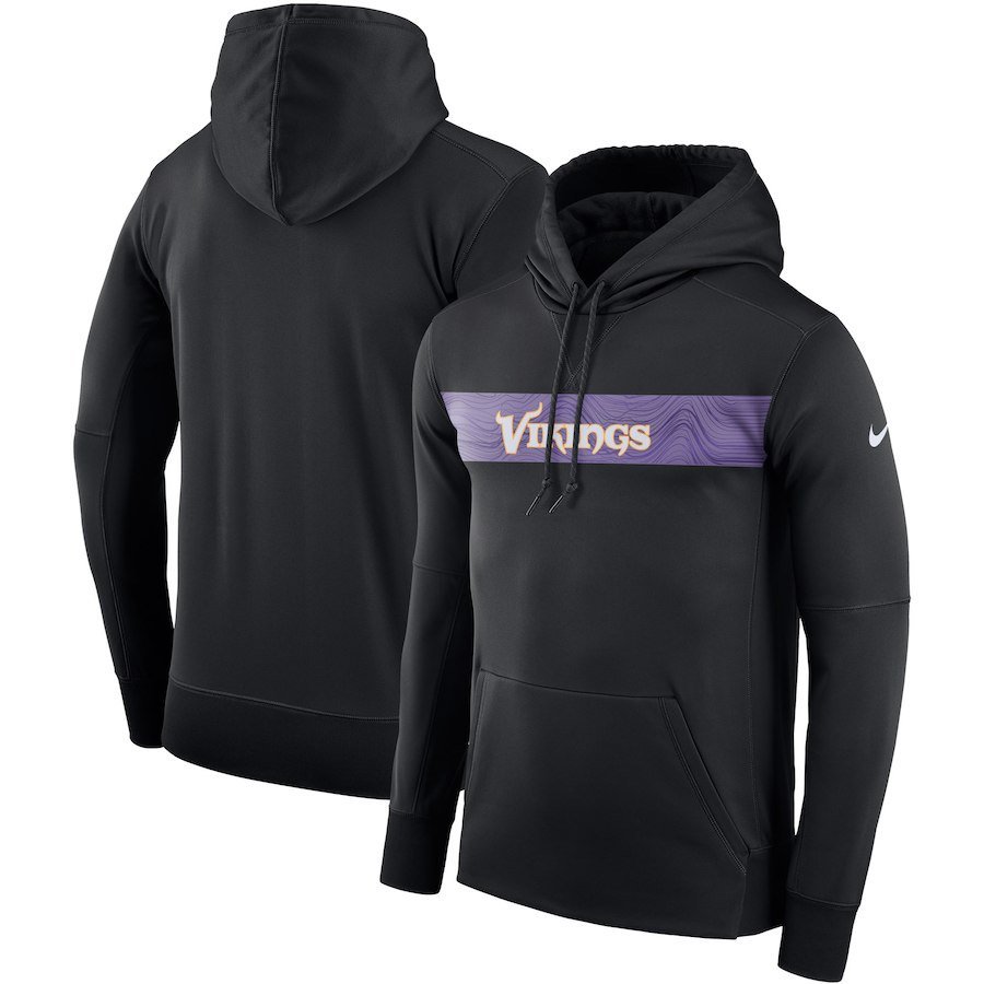 Men's Minnesota Vikings Sideline Team Performance Pullover Hoodie &acirc;�� Black
