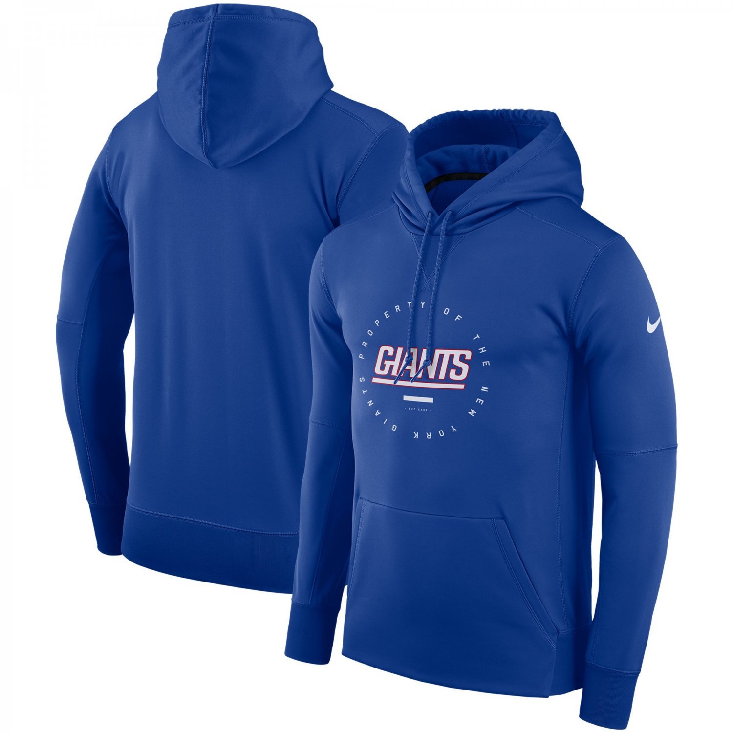Men's New York Giants Sideline Property Of Wordmark Logo Performance Pullover Hoodie – Royal