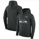 Men's Seattle Seahawks Crucial Catch Performance Pullover Hoodie Anthracite