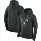Men's Oakland Raiders Crucial Catch Performance Pullover Hoodie Anthracite