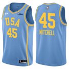 2018 NBA All-Star Rising Stars Challenge Game Team USA #45 Donovan Mitchell Blue Swingman Jersey