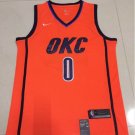 Men's Thunder #0 Russell Westbrook Basketball Jersey Orange Playoff Award Edition.